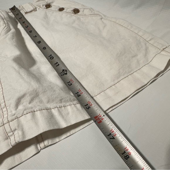 Sonoma Beige Linen Cotton Skort Front Button Pockets sz 12 - Picture 5 of 7